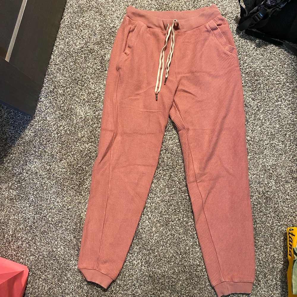 Aerie ribbed pink joggers - small